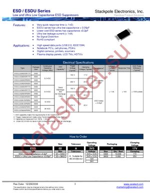 ESD03A3V3R25V datasheet  